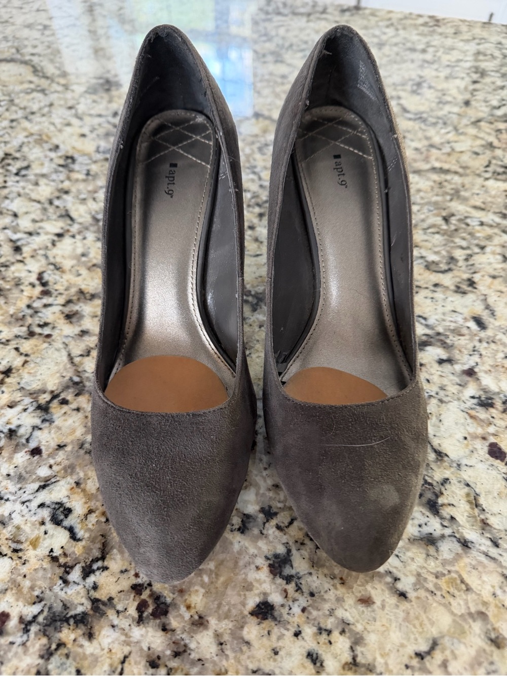 Apt. 9 Gray Suede Pointed Toe Pumps